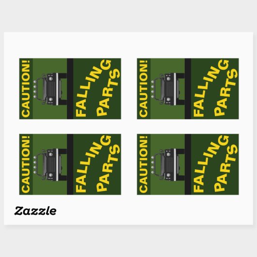 STICKER RECTANGULAIRE PIÈCES EN CHUTE (Feuille)