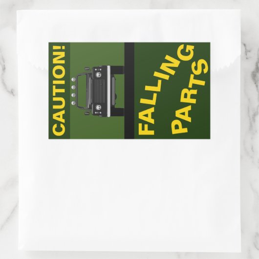 STICKER RECTANGULAIRE PIÈCES EN CHUTE (Sac)