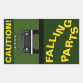 STICKER RECTANGULAIRE PIÈCES EN CHUTE (Devant)