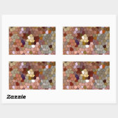 Sticker Rectangulaire Pièces en métal argenté Abstrait en cuivre (Feuille)