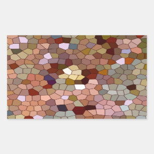 Sticker Rectangulaire Pièces en métal argenté Abstrait en cuivre