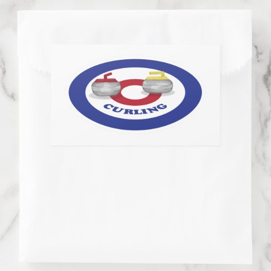 Sticker Rectangulaire Pierre de curling (Sac)