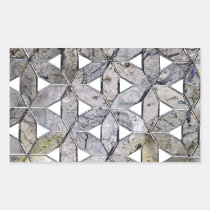 Sticker Rectangulaire Pierre grise naturelle Mosaïque motif fleur de vie