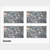 Sticker Rectangulaire Pierres de plage Coques Galets Rochers Peinture Ar (Feuille)