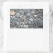 Sticker Rectangulaire Pierres de plage Coques Galets Rochers Peinture Ar (Sac)