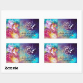 Sticker Rectangulaire PIERROT ET ARLECCHINE Carnaval vénitien, Monogramm (Feuille)