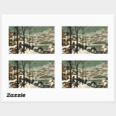 Sticker Rectangulaire Pieter Bruegel l'Ancien - Chasseurs dans la neige (Feuille)
