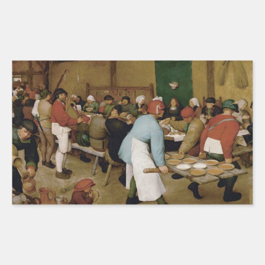 Sticker Rectangulaire Pieter Bruegel l'Ancien - Mariage paysan (Devant)