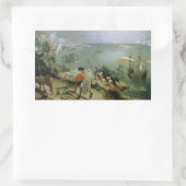 Sticker Rectangulaire Pieter Bruegel l'Ancien -Paysage Chute d'Icarus (Sac)