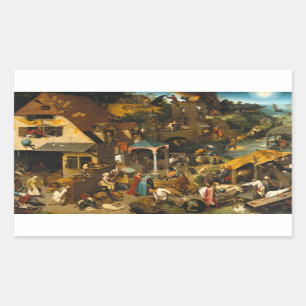 Sticker Rectangulaire Pieter Bruegel l'Ancien - Proverbes des Néerlandai