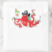 Sticker Rectangulaire pieuvre pirate (Sac)