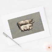 Sticker Rectangulaire Pig Farm Pays Antique Illustration Art (Enveloppe)