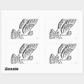 Sticker Rectangulaire Pigeon à rouleaux en action (Feuille)