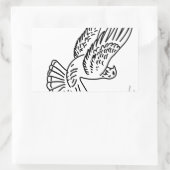 Sticker Rectangulaire Pigeon à rouleaux en action (Sac)