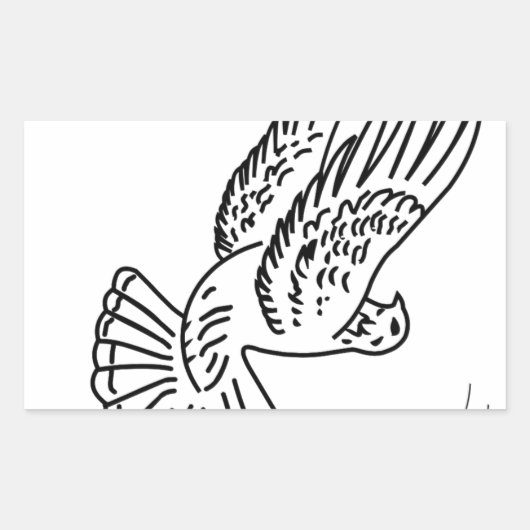 Sticker Rectangulaire Pigeon à rouleaux en action (Devant)