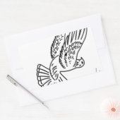 Sticker Rectangulaire Pigeon à rouleaux en action (Enveloppe)