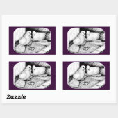 Sticker Rectangulaire Pigeons de glace (Feuille)