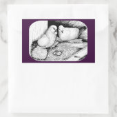 Sticker Rectangulaire Pigeons de glace (Sac)
