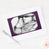 Sticker Rectangulaire Pigeons de glace (Enveloppe)