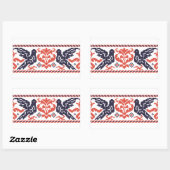 Sticker Rectangulaire Pigeons en couple (Feuille)