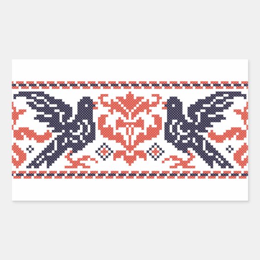 Sticker Rectangulaire Pigeons en couple (Devant)