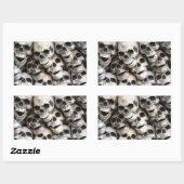 Sticker Rectangulaire Pile De Crânes (Feuille)