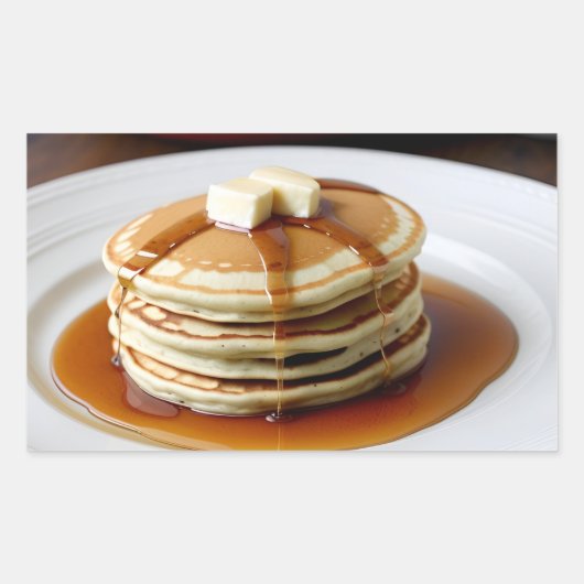Sticker Rectangulaire Pile De Pancakes (Devant)