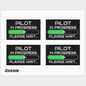 Sticker Rectangulaire PIlot in Progress Funny Aviation Flight School (Feuille)