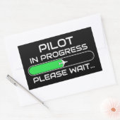 Sticker Rectangulaire PIlot in Progress Funny Aviation Flight School (Enveloppe)