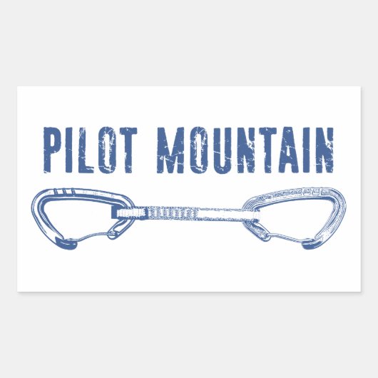 Sticker Rectangulaire Pilot Mountain North Carolina Climbing Quickdraw (Devant)