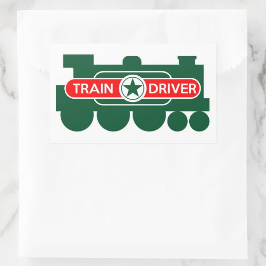 Sticker Rectangulaire Pilote de train (Sac)