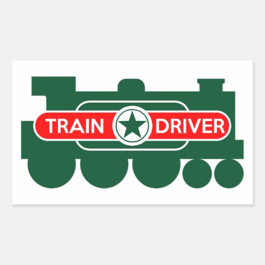 Sticker Rectangulaire Pilote de train (Devant)