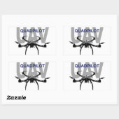 Sticker Rectangulaire Pilote Quadcopter UAV Quadpilot (Feuille)