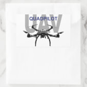 Sticker Rectangulaire Pilote Quadcopter UAV Quadpilot (Sac)