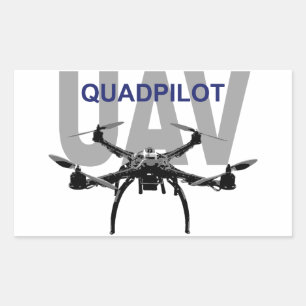 Sticker Rectangulaire Pilote Quadcopter UAV Quadpilot