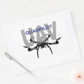 Sticker Rectangulaire Pilote Quadcopter UAV Quadpilot (Enveloppe)