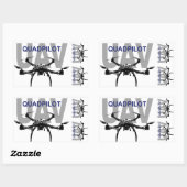 Sticker Rectangulaire Pilote Quadcopter UAV Quadpilot (Feuille)