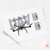 Sticker Rectangulaire Pilote Quadcopter UAV Quadpilot (Enveloppe)