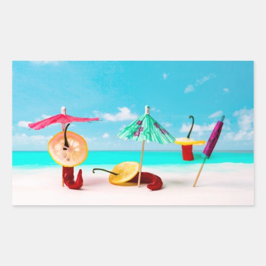 Sticker Rectangulaire Piment De La Mer (Devant)