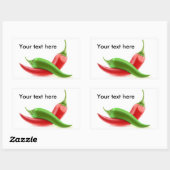 Sticker Rectangulaire Piments chauds (Feuille)