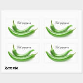 Sticker Rectangulaire Piments de piment vert (Feuille)