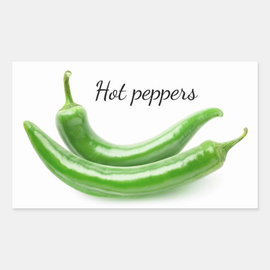Sticker Rectangulaire Piments de piment vert (Devant)