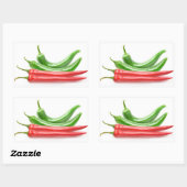 Sticker Rectangulaire Piments rouges et verts (Feuille)