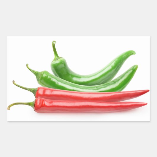 Sticker Rectangulaire Piments rouges et verts (Devant)