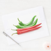 Sticker Rectangulaire Piments rouges et verts (Enveloppe)