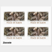 Sticker Rectangulaire Pin De Vacances Classique Paix Cône Sur Terre (Feuille)