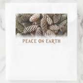 Sticker Rectangulaire Pin De Vacances Classique Paix Cône Sur Terre (Sac)