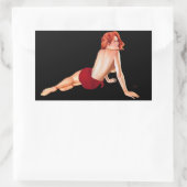 Sticker Rectangulaire Pin-up Girl, Red Passion (autocollant) (Sac)