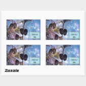 Sticker Rectangulaire Pine de Noël cônes sous un ciel étoilé (Feuille)