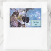 Sticker Rectangulaire Pine de Noël cônes sous un ciel étoilé (Sac)